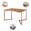 Ver imagem 3 de Mesa Jantar Industrial Retangular Canela 137x90cm Base V Cobre com 6 Cadeiras Eames Eiffel Pretas Ma