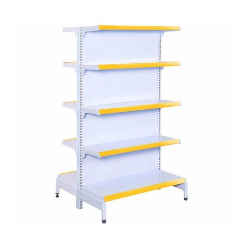 Gôndola Prateleira Supermercado 5 Níveis 40x30 New Plus 1,70m Central Inicial Amarelo SA Gô