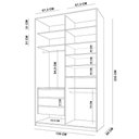 Ver imagem 2 de Closet Solteiro Sonni R02 Urbe 1 Porta de Correr com Espelho 3 Gavetas MDF 139cm Cinza Lyam Decor