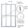 Porta Sacada de Alumínio 3 Folhas Sequenciais 210 X 120cm com Fechadura Linha 25 - 3