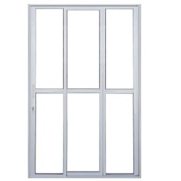 Porta Sacada de Alumínio 3 Folhas Sequenciais 210 x 120cm com Fechadura Linha 25 - 2