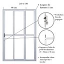 Ver imagem 3 de Porta Sacada de Alumínio 3 Folhas Sequenciais 210 X 150cm com Fechadura Linha 25