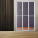 Ver imagem 1 de Porta Sacada de Alumínio 3 Folhas Sequenciais 210 X 150cm com Fechadura Linha 25