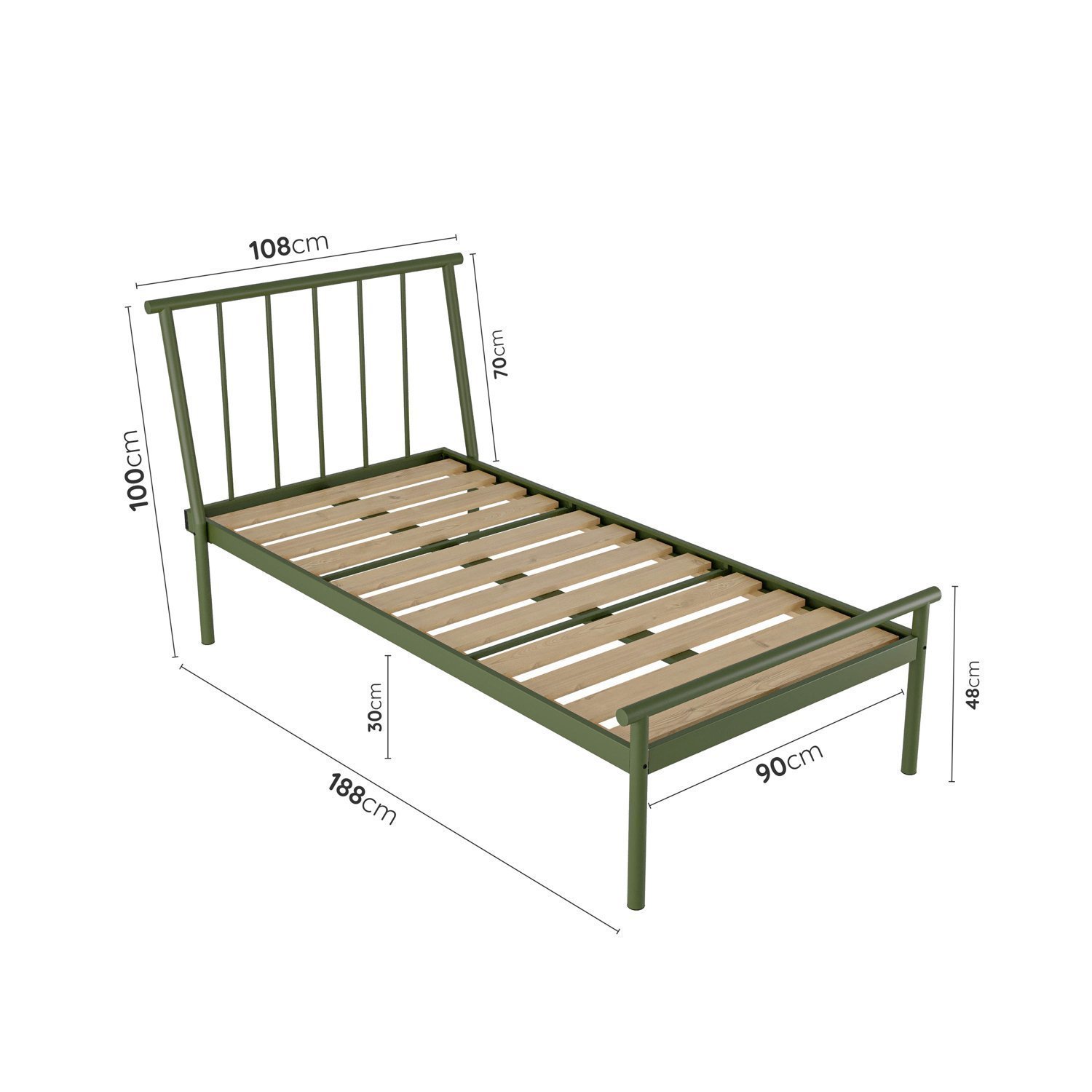 Cama Solteiro em Aço Begônia CabeCasa MadeiraMadeira - 2