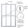 Porta Sacada de Alumínio 3 Folhas Sequenciais 210 X 200cm com Fechadura Linha 25 - 3