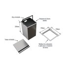 Ver imagem 5 de Lixeira Quadratta Kitchen 4L em Aço Inox Escovado com Tampa Articulada