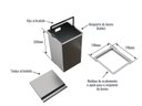 Ver imagem 5 de Lixeira Quadratta Kitchen 4L em Aço Inox Escovado com Tampa Articulada