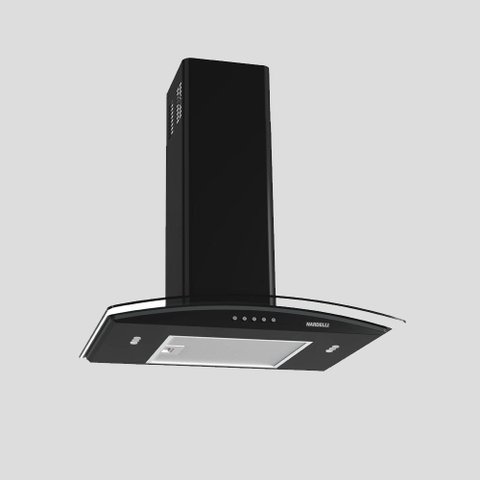 Coifa de Parede Nardelli com Função Depurador e Exaustor Vidro Curvo Clean 60cm 140w Preto 127v