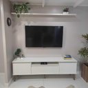 Ver imagem 7 de Rack para Tv com Prateleira 180cm Retro Mdf Branco Dallas - On Móveis