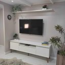 Ver imagem 6 de Rack para Tv com Prateleira 180cm Retro Mdf Branco Dallas - On Móveis