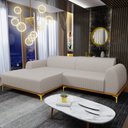 Ver imagem 2 de Sofá 4 Lugares com Chaise Esquerdo Para Sala de Estar Molino 255cm D02 Linho Bege C-107 - Lyam