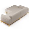 Sofá 4 Lugares com Chaise Esquerdo Para Sala de Estar Molino 255cm D02 Linho Bege C-107 - Lyam - 7