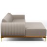 Sofá 4 Lugares com Chaise Esquerdo Para Sala de Estar Molino 255cm D02 Linho Bege C-107 - Lyam - 6