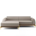 Ver imagem 3 de Sofá 4 Lugares com Chaise Esquerdo Para Sala de Estar Molino 255cm D02 Linho Bege C-107 - Lyam