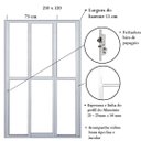 Ver imagem 3 de Porta Sacada de Alumínio 3 Folhas Sequenciais Móveis 210 x 120cm Linha 25 Branco Esquadrias Bergamo