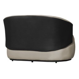 Poltrona Namoradeira Orgânica Beatriz 2 Lugares Tecido Suede Composê em Corino Preto - Estopar Namor - 3