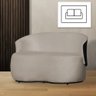 Poltrona Namoradeira Orgânica Beatriz 2 Lugares Tecido Suede Composê em Corino Preto - Estopar Namor - 2