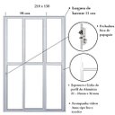 Ver imagem 3 de Porta Sacada de Alumínio 3 Folhas Sequenciais Móveis 210 X 150cm Linha 25