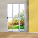Ver imagem 1 de Porta Sacada de Alumínio 3 Folhas Sequenciais Móveis 210 X 150cm Linha 25