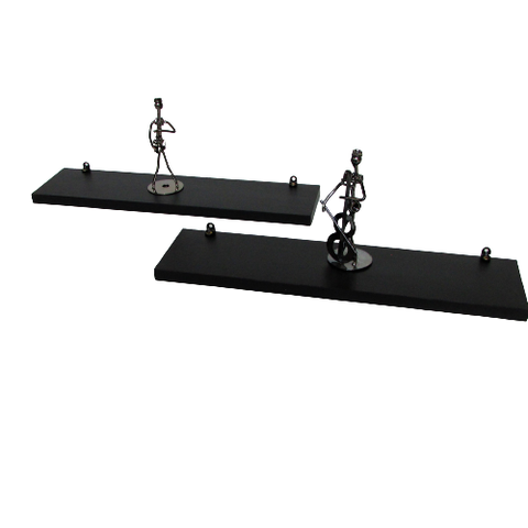 Prateleira Preta 30 x 10 cm Kit 2 Peças Eví Decor