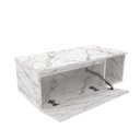 Ver imagem 6 de Conjunto Suspenso para Banheiro com Espelheira 80cm Branco/Marmorizado