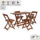 Ver imagem 3 de Jogo de Mesa 1,20 X 70 com 4 Cadeiras Dobráveis de Madeira - Imbuia Móveis Britz