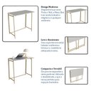 Ver imagem 6 de Mesa Escrivaninha Industrial Escritório Dobrável 80cm P1044 Arenas/dourado