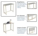 Ver imagem 6 de Mesa Escrivaninha Industrial Escritório Dobrável 80cm P1044 Arenas/dourado