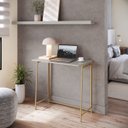 Ver imagem 1 de Mesa Escrivaninha Industrial Escritório Dobrável 80cm P1044 Arenas/dourado