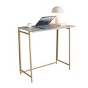 Ver imagem 2 de Mesa Escrivaninha Industrial Escritório Dobrável 80cm P1044 Arenas/dourado