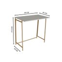 Ver imagem 5 de Mesa Escrivaninha Industrial Escritório Dobrável 80cm P1044 Arenas/dourado