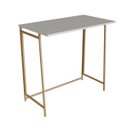 Ver imagem 3 de Mesa Escrivaninha Industrial Escritório Dobrável 80cm P1044 Arenas/dourado