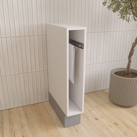 Balcão Toalheiro Planejado 15cm sem Tampo Arizona CabeCasa MadeiraOriginals Cinza/Branco