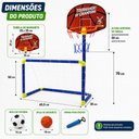 Ver imagem 7 de Kit Trave de Futebol e Tabela de Basquete com 2 Bolas 2 em 1 Desmontavel Mini Golzinho Cesto Aro Bom