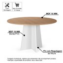 Ver imagem 2 de Mesa de Jantar Redonda 90cm 4 Lugares Isabela MDF Jade e Branco - Straub Web