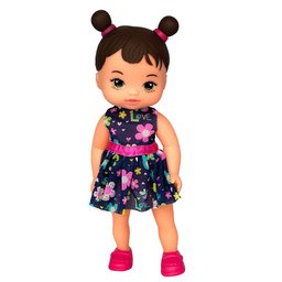 Hannah Suquinho C/ Copo Vinil Vestido Florido 30cm Brinquedo Menina - 6