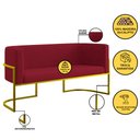 Ver imagem 3 de Kit Sofá 2 Lugares + 2 Poltronas para Recepção – Balaqui Cor:marsala