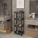 Ver imagem 5 de Estante Geo Multiuso Organizador Compacto 4 Prateleiras 112cm - Preto