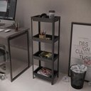 Ver imagem 4 de Estante Geo Multiuso Organizador Compacto 4 Prateleiras 112cm - Preto