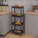 Ver imagem 1 de Estante Geo Multiuso Organizador Compacto 4 Prateleiras 112cm - Preto