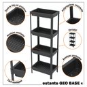 Ver imagem 2 de Estante Geo Multiuso Organizador Compacto 4 Prateleiras 112cm - Preto