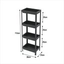 Ver imagem 3 de Estante Geo Multiuso Organizador Compacto 4 Prateleiras 112cm - Preto