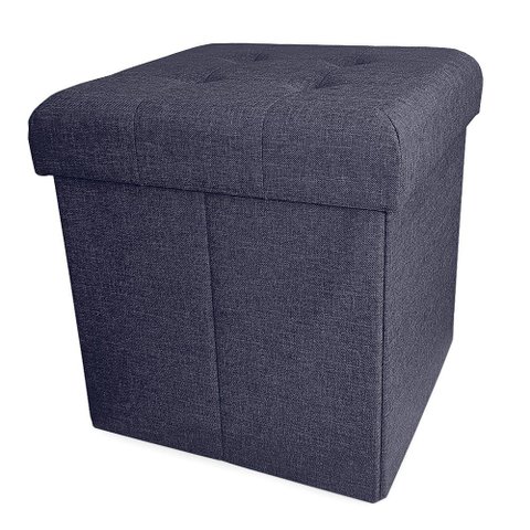 Puff Guarda Volume em Madeira/Tecido Decorativo 40x38cm
