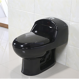 Vaso Sanitário Monobloco Completo - Caixa Acolpada com Assento Cor Preto - 2
