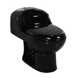 Vaso Sanitário Monobloco Completo - Caixa Acolpada com Assento Cor Preto - 1