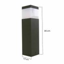 Ver imagem 2 de Poste Balizador Jardim 30cm Verde Militar + A60 12w Br. Quente St1301