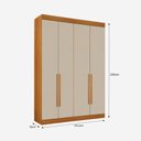 Ver imagem 4 de Guarda Roupa Modulado Áurea 4 Portas de Bater 3 Gavetas MDF Cinamomo e Off White Arbo Design