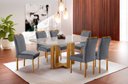 Ver imagem 2 de Conjunto Sala de Jantar 6 Lugares Rebeca Mesa 1.60x0.90 e Cadeiras Madeira Maciça Veludo Cinza
