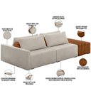 Ver imagem 4 de Sofá Ilha Modular para Sala 232cm com Puff Dublin K01 Bouclê Creme Sintético Caramelo - Lyam Decor