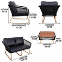 Ver imagem 2 de Kit 2 Poltronas, 1 Namoradeira Mesa Bronze